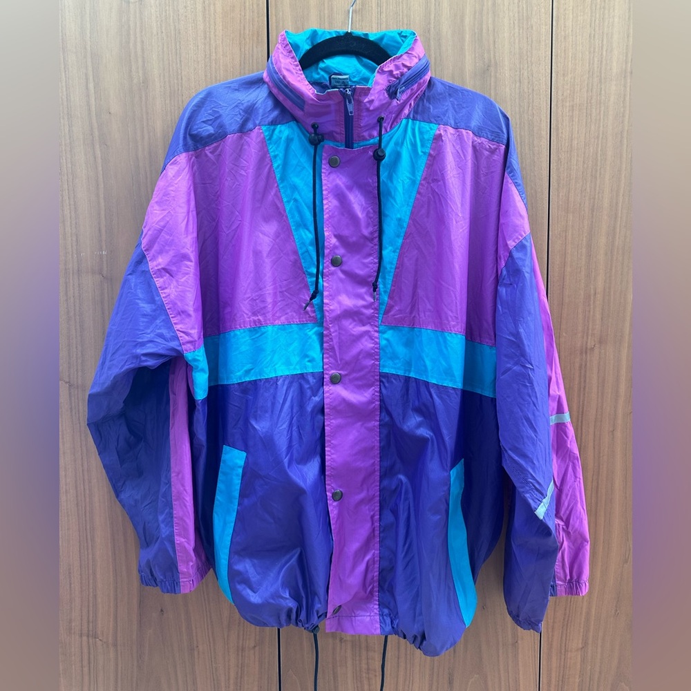 Vintage 80s 90s color-block lightweight jacket